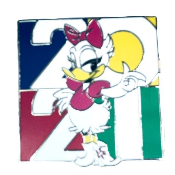 Disney Daisy Duck Trading Pin 2021 Hair Bow Anniversary Lapel Pin Brooch Badge - Picture 1 of 5